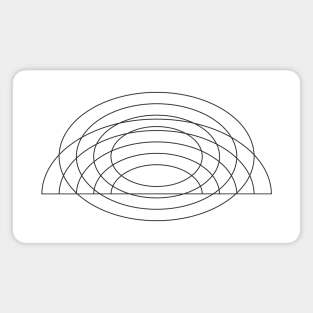 Minimal Ellipse Rainbow Line Drawing Black Magnet